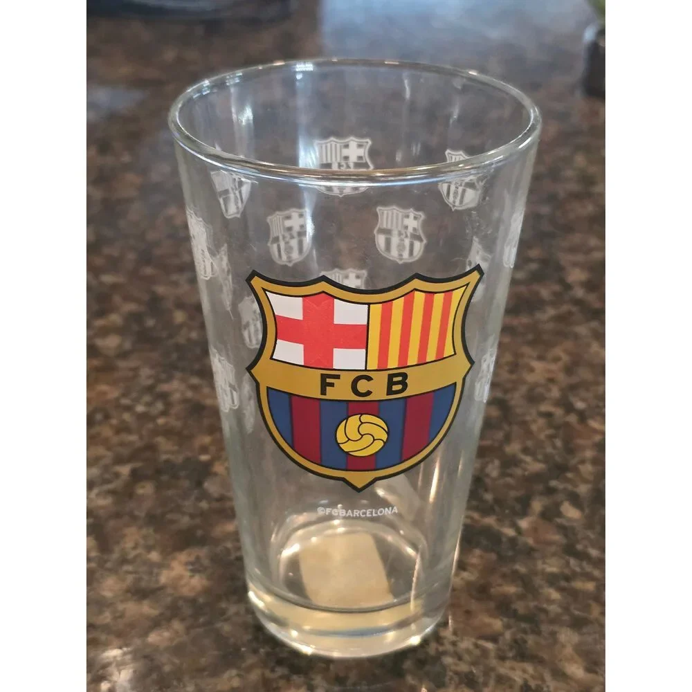 FC Barcelona 16 Oz. Satin Etch Pint Glass